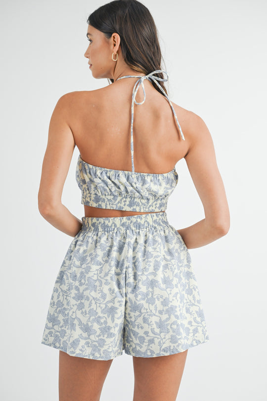 Floral cut out romper