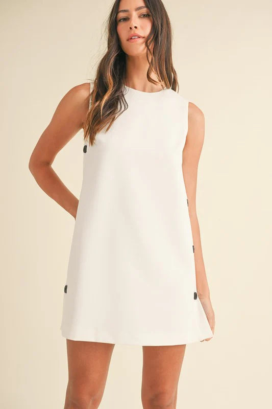 Side button mini dress