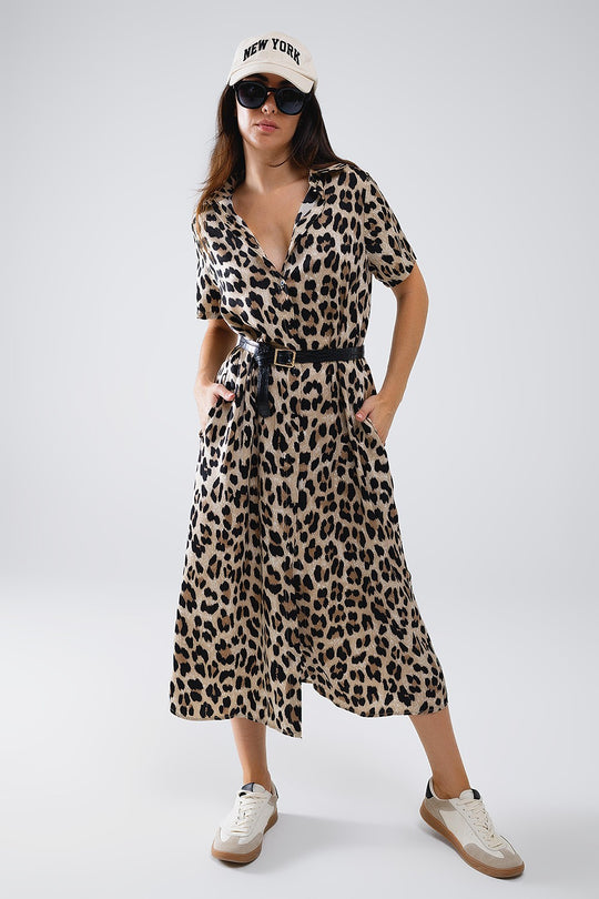 Leopard midi dress