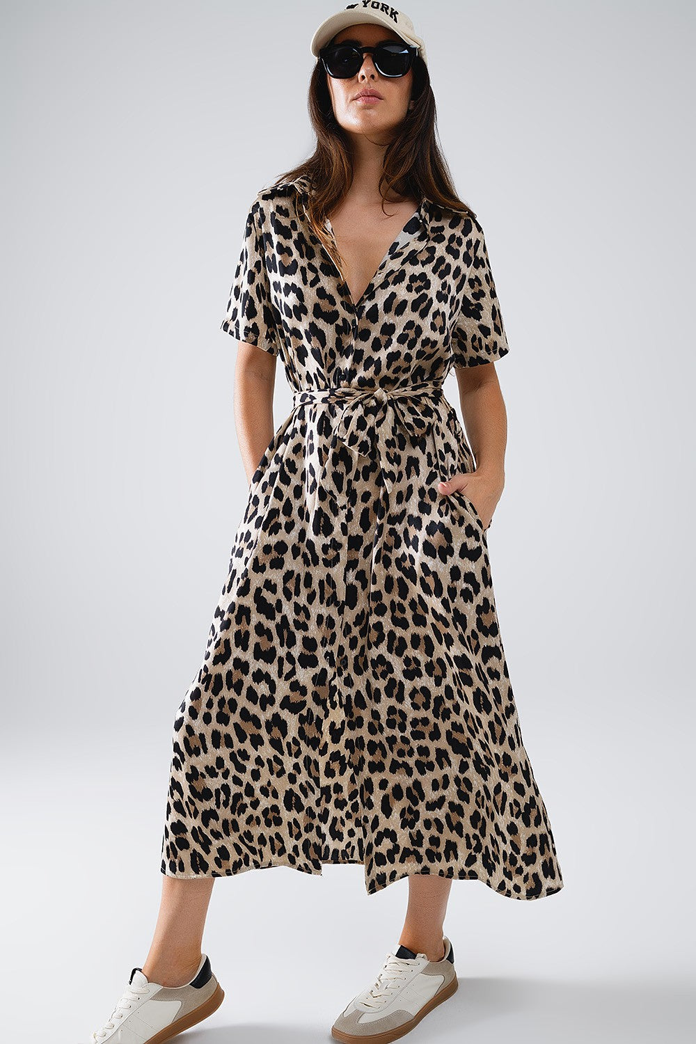 Leopard midi dress