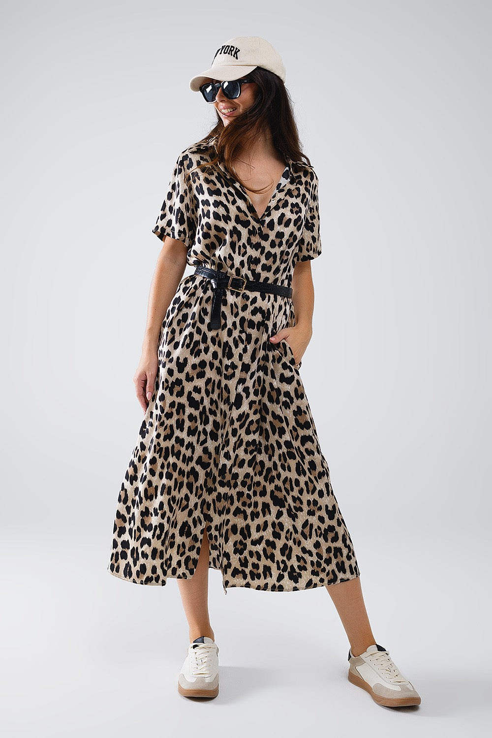 Leopard midi dress