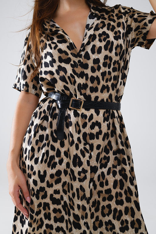 Leopard midi dress