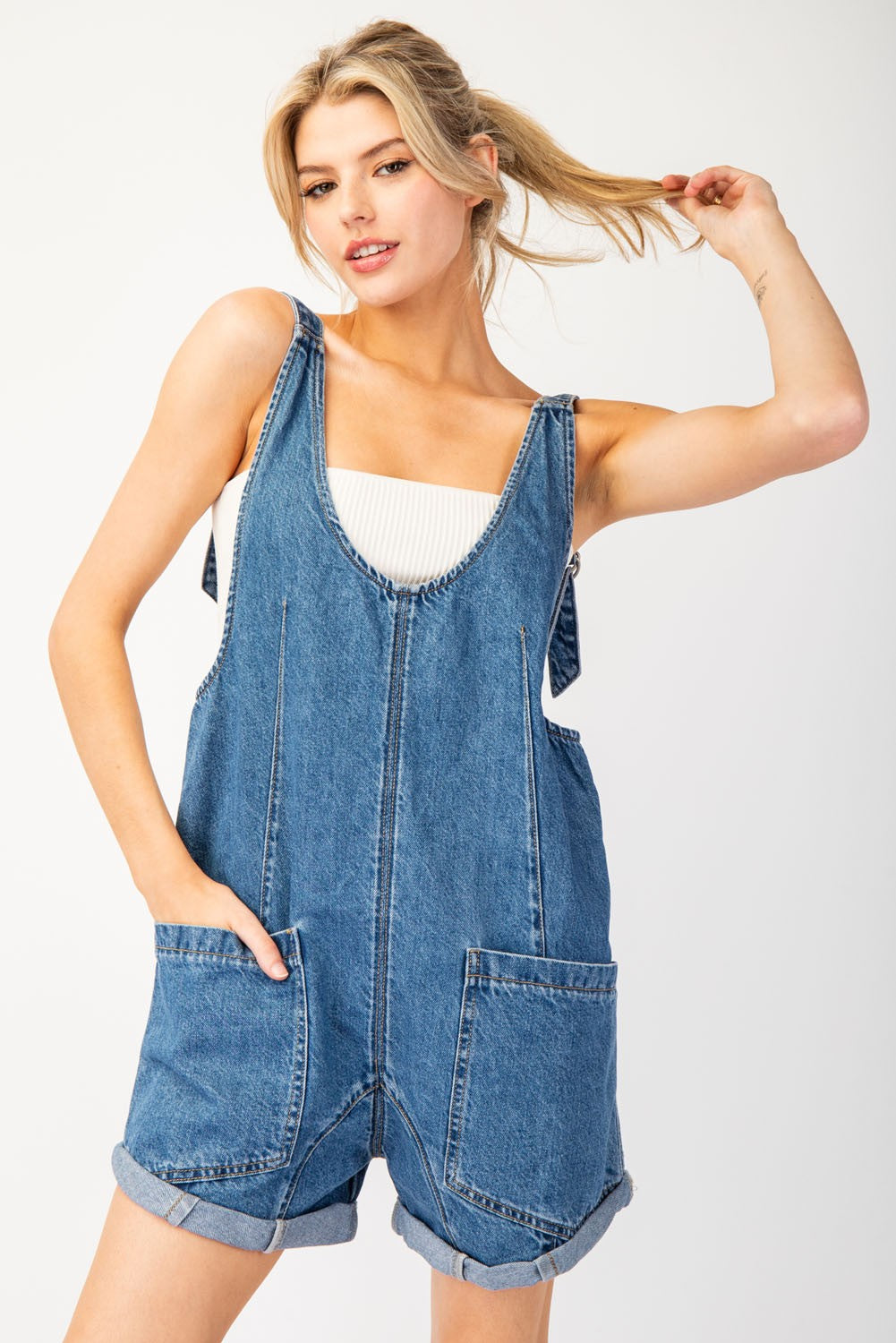 Denim romper