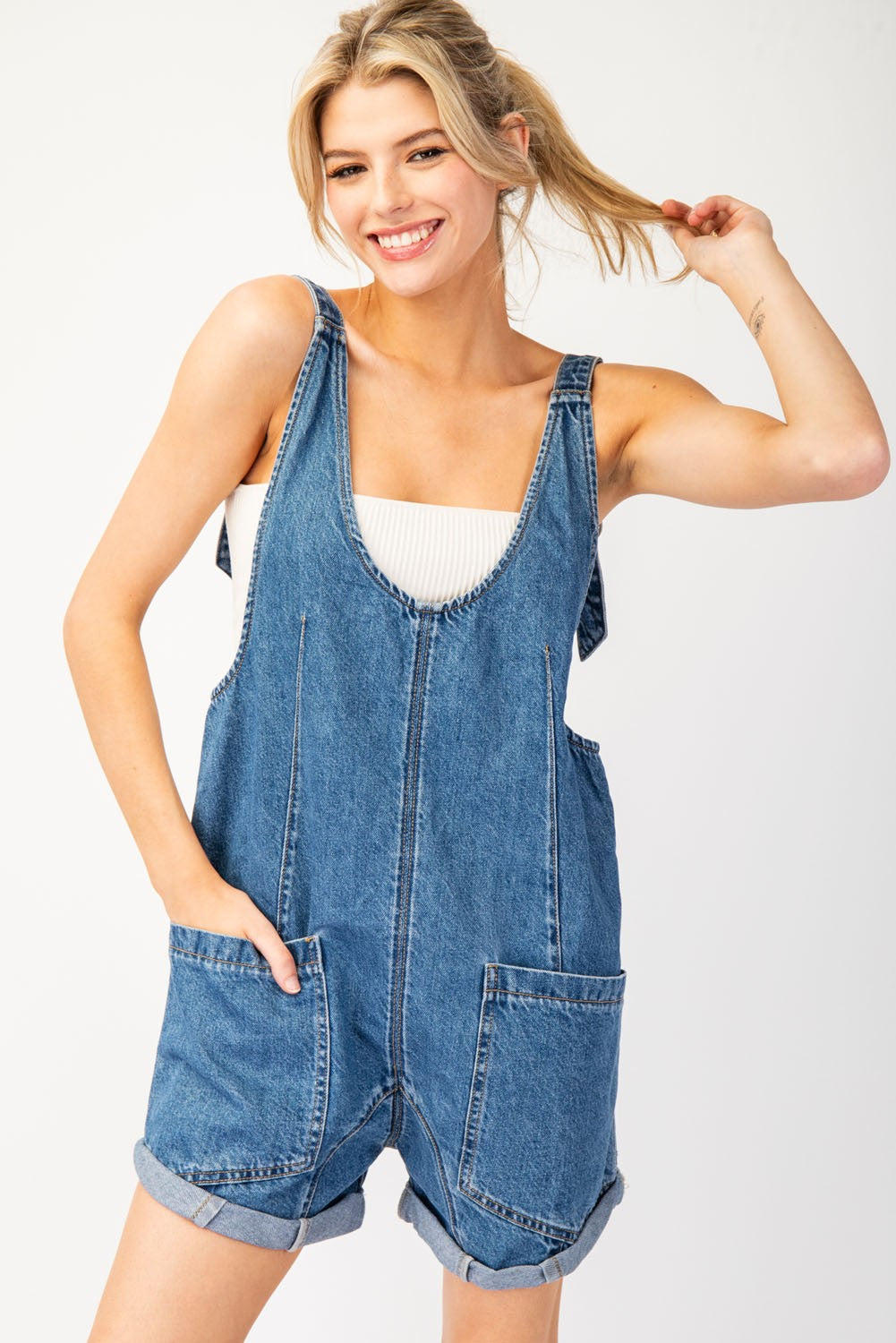 Denim romper