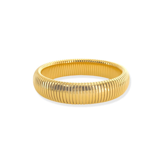 Gold Cobra Ribbed Bracelet