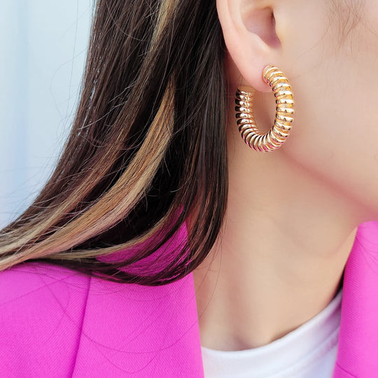 Gold filled twisted hoops