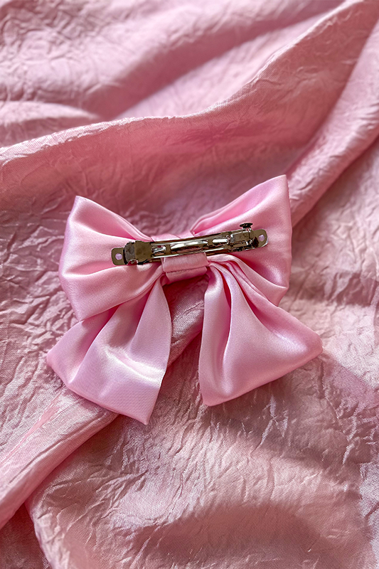 Pink satin bow