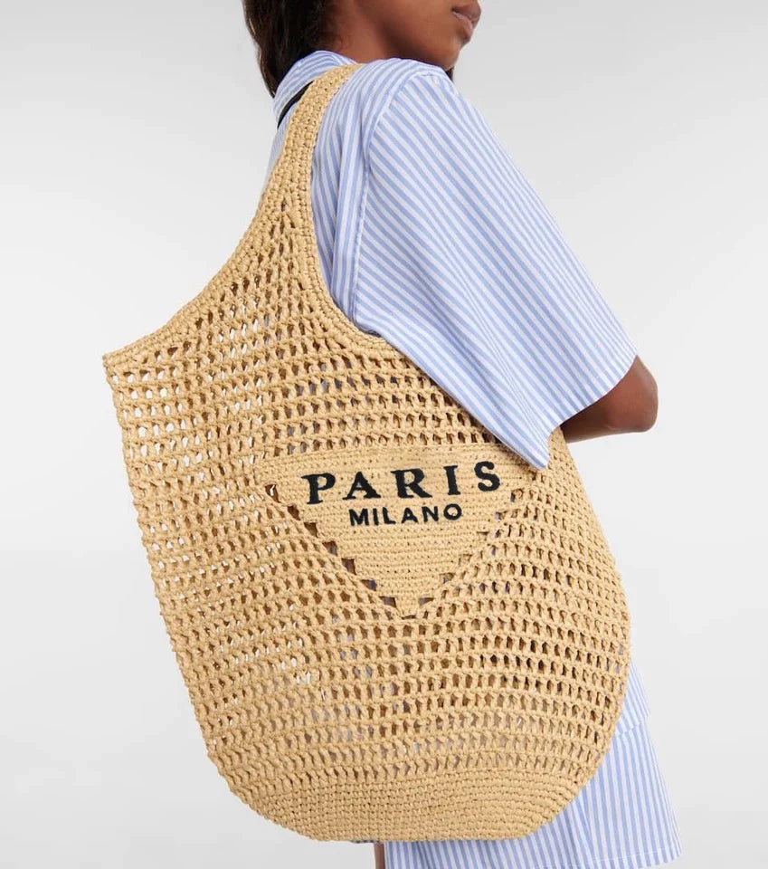 Paris Milan raffia bag