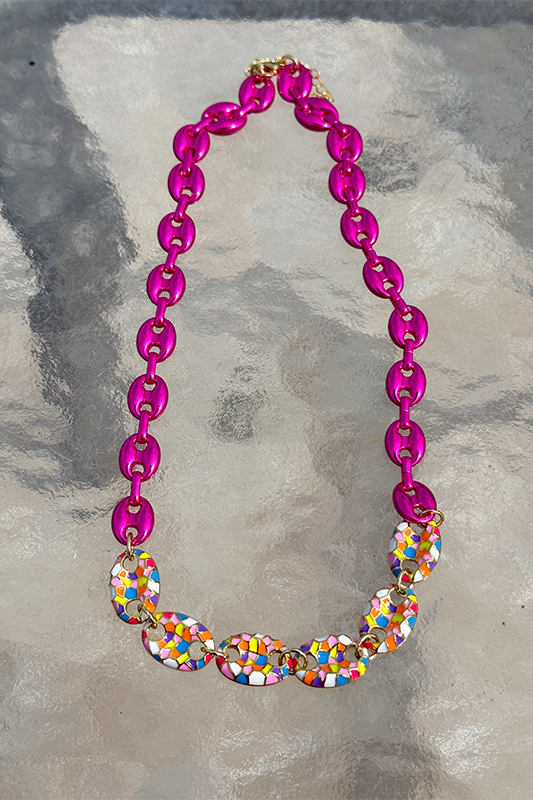 Metallic Pink necklace