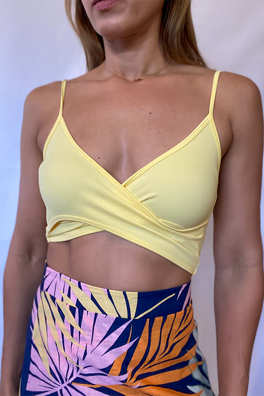 Crossover yellow crop top