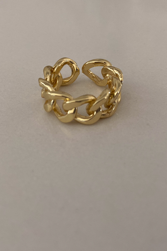Chain Link Wrap gold Adjustable Ring